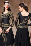 RANGSUTRA 7002 BLACK GEORGETTE ANARKALI STYLE DRESS - Asian Party Wear