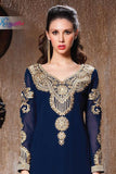 RANGSUTRA 7004 SNORKEL BLUE GEORGETTE ANARKALI STYLE SALWAR KAMEEZ DRESS - Asian Party Wear