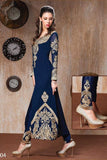 RANGSUTRA 7004 SNORKEL BLUE GEORGETTE ANARKALI STYLE SALWAR KAMEEZ DRESS - Asian Party Wear