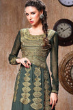 RANGSUTRA 7003 GREEN GEORGETTE ANARKALI STYLE DRESS - Asian Party Wear