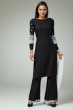 BLACK PAKISTANI STYLE PALAZZO STYLE SUIT - Asian Party Wear