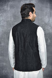 Black Festive Waistcoat Indian Men's Nehru Jacket - Asian Party Wear