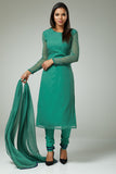 AQUA MARINE GREEN STRAIGHT CUT PAKISTANI READYMADE PARTY WEAR SUIT - Asian Party Wear