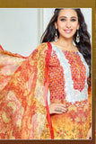 P7011 EXUBERANCE ORANGE KARISHMA KAPOOR PASHMINA DESIGNER SUIT - Asian Party Wear