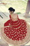 FLORAL Red Nargis Fakhri Georgette Anarkali Dress - Asian Party Wear