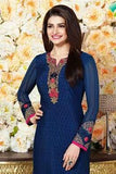 KS3481 NAVY KASEESH SILKINA CREPE SALWAR SUIT - Asian Party Wear