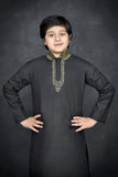 Black Embroidered Designer Kurta Suit Indian Boys Wear - Asian Party Wear