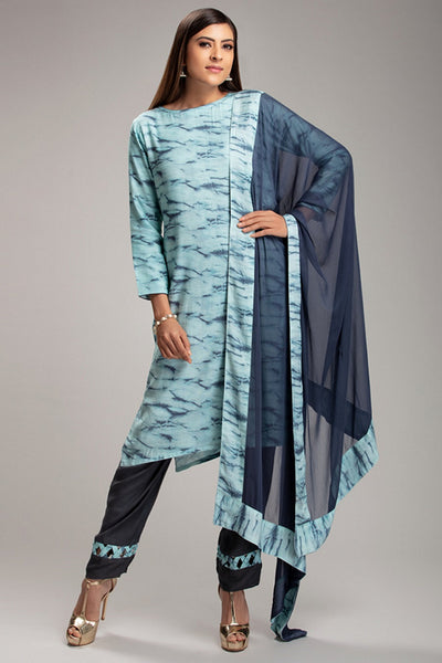 BLUE PRETTY PAKISTANI READYMADE SALWAR SUIT - Asian Party Wear