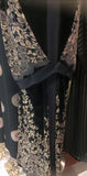 Black Embroidered Velvet Abaya - Asian Party Wear