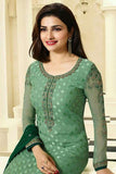 4385 GREEN KASEESH MAGICAL BRASSO STRAIGHT SALWAR KAMEEZ SUIT - Asian Party Wear