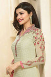 4388 BEIGE AND PINK KASEESH MAGICAL BRASSO STRAIGHT SALWAR KAMEEZ SUIT - Asian Party Wear