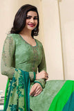 4564 GREEN KASEESH SILKINA ROYAL CREPE PARTY WEAR SUIT - Asian Party Wear