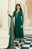 4566 GREEN KASEESH SILKINA ROYAL CREPE PARTY WEAR SUIT - Asian Party Wear