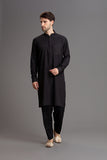 Black Traditional Pakistani Kurta Shalwar Menswear Suit - Asian Party Wear