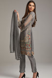 ASH GREY INDIAN ETHNIC FESTIVE PARTY WEAR READYMADE SALWAR SUIT - Asian Party Wear