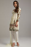 CREAM ETHNIC PAKISTANI STYLE READYMADE SUIT - Asian Party Wear