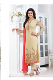 5015 BEIGE KASEESH PRACHI GEORGETTE PARTY WEAR SALWAR KAMEEZ SUIT - Asian Party Wear