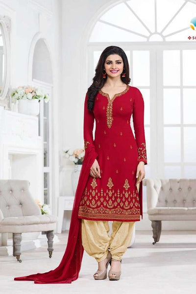 5013 RED KASEESH PRACHI GEORGETTE PARTY WEAR SALWAR KAMEEZ SUIT - Asian Party Wear