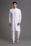 White Pakistani Men's Suit Menswear Kurta Shalwar - Asian Party Wear