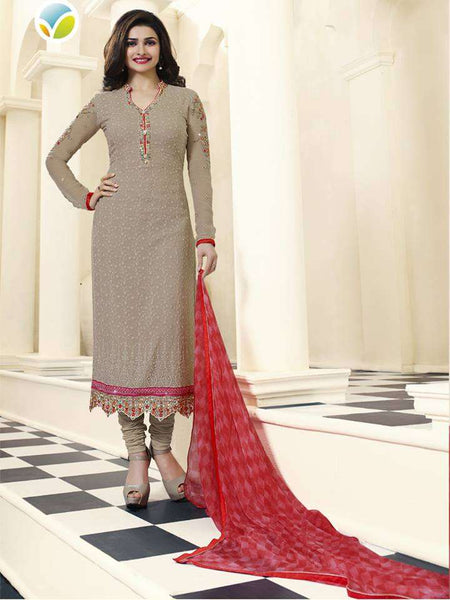 4478 BEIGE KASEESH PRACHI DESAI STRAIGHT SALWAR KAMEEZ SUIT - Asian Party Wear