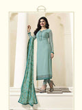 4475 TURQUOISE KASEESH PRACHI DESAI STRAIGHT SALWAR KAMEEZ SUIT - Asian Party Wear