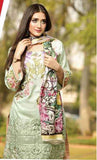 ESHA AISHA D16 GREEN UNSTITCHED PAKISTANI VISCOSE SHAWL SUIT - Asian Party Wear