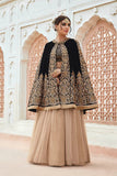 7405 FLORAL MUGHAL BLACK HEAVY EMBROIDERED EID DRESS - Asian Party Wear