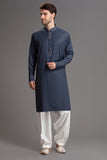 Blue Men's Kurta Indian Pakistani Menswear Shalwar Kameez - Asian Party Wear