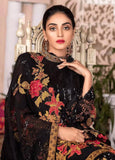 Black Pakistani Designer Semi Stitched Salwar Kameez - Asian Party Wear