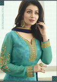 21171 TURQUOISE FIONA AYESHA TAKIA PARTY WEAR SEMI STITCHED SALWAR SUIT - Asian Party Wear