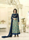 4744 NAVY KASEESH PRACHI-28 SEMI STITCHED ANARKALI SUIT - Asian Party Wear