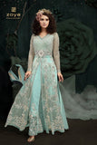 SKY BLUE INDIAN DESIGNER WEDDING AND BRIDAL GOWN - Asian Party Wear