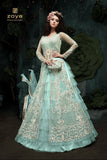 SKY BLUE INDIAN DESIGNER WEDDING AND BRIDAL GOWN - Asian Party Wear