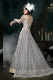 GREY INDIAN DESIGNER WEDDING AND BRIDAL GOWN - Asian Party Wear