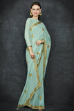 Biscay Green Indian Wedding Saree - Asian Party Wear