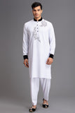 CLASSIC WHITE PAKSITANI MENSWEAR SALWAR KAMEEZ SUIT - Asian Party Wear