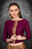 Fired Brick Maroon Party Wear Embroidered Saree - Asian Party Wear