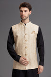 DASHING GOLD WAISTCOAT FOR MEN - Asian Party Wear