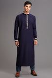 NAVY BLUE READYMADE MEN'S JUBBA - Asian Party Wear