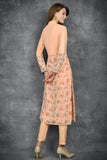 Peach Nougat Floral Printed Designer Readymade Salwar Kameez - Asian Party Wear