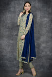 Beige Front Slit Readymade Salwar Kameez - Asian Party Wear