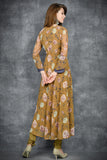 LARK BROWN FLORAL PRINTED PAKISTANI DESIGNER SUIT - Asian Party Wear