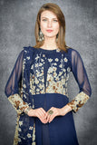 Blue Depths Readymade Jacket Suit - Asian Party Wear