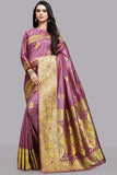 ROSE PINK & GOLD BANARASI TRADITIONAL READYMADE SAREE - Asian Party Wear