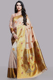 CORAL PINK & GOLD INDIAN WEDDING WEAR SAREE - Asian Party Wear