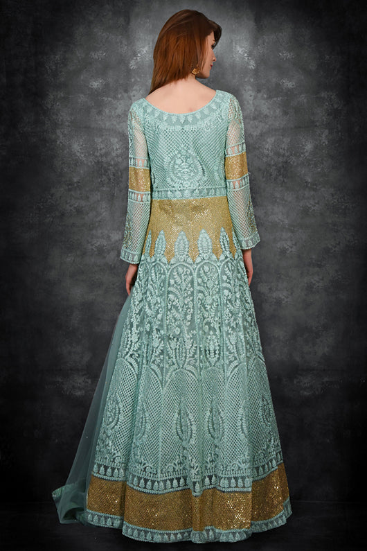 Biscay Green Wedding Anarkali Readymade Suit Biscay Green Wedding Anarkali Readymade Suit