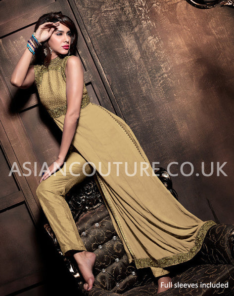 16002 Gold Maisha Addiction Dress - Party Wear Suit - Asian Party Wear