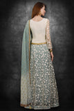 Cream & Aqua Marine Designer Desi Lehenga Dress - Asian Party Wear