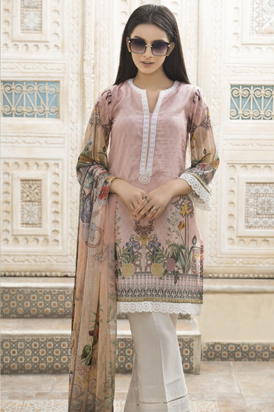 PINK FLORAL PRINTED SHIRT STYLISH PAKISTANI SUIT - Asian Party Wear