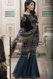 ZARS-100 BLACK PRINTED LAWN SUMMER FESTIVE GHARARA PENT SUIT - Asian Party Wear